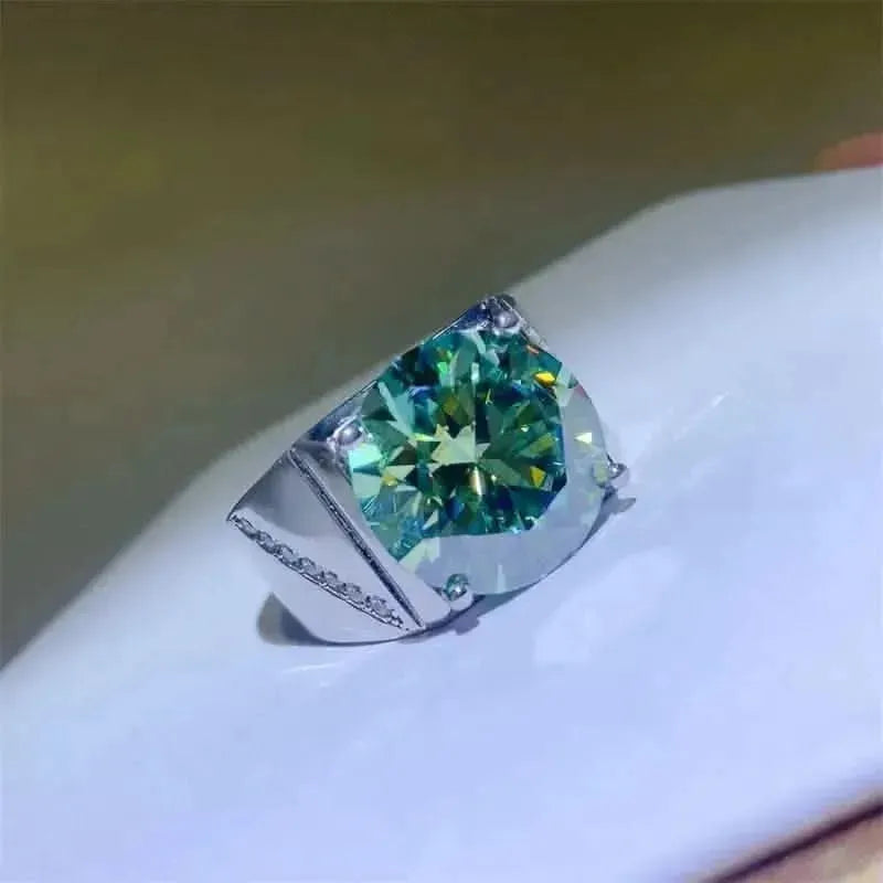 10 Carat Moissanite 925 Sterling Silver Signet Ring - Bad Moms Club