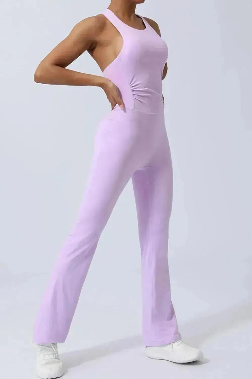 Crisscross Wide Strap Sleeveless Jumpsuit - Bad Moms Club