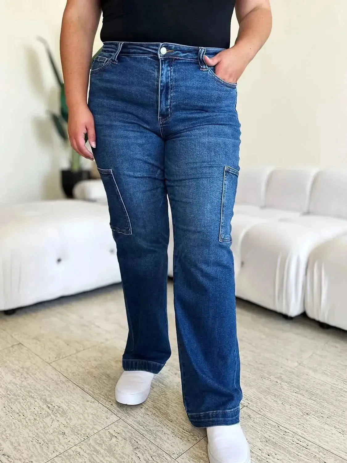 Judy Blue Full Size High Waist Cargo Jeans - Bad Moms Club