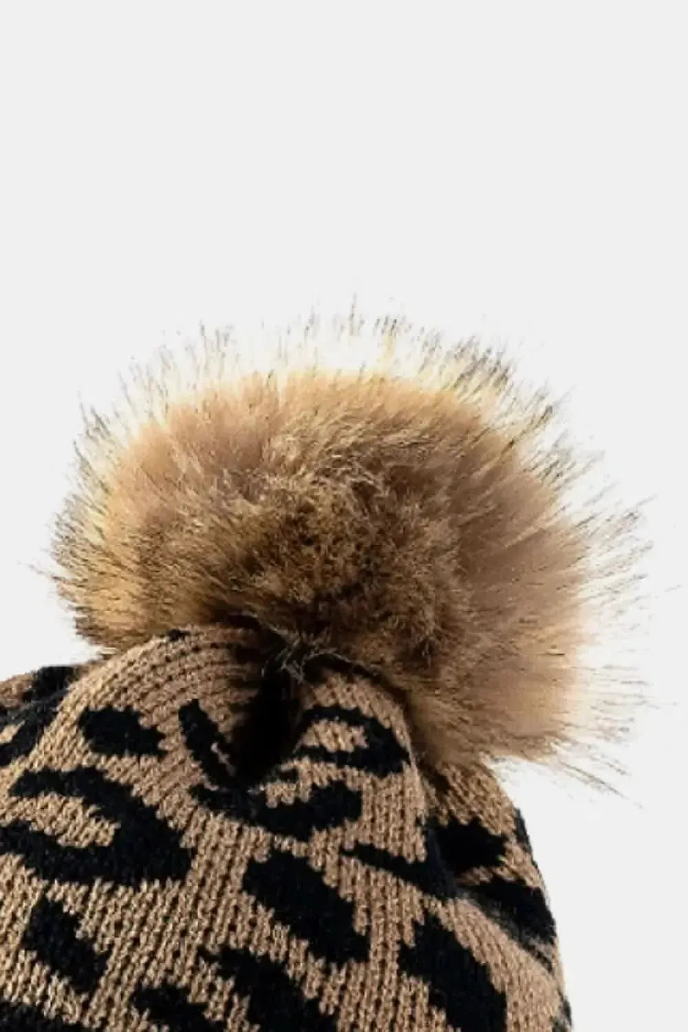 Leopard Pom-Pom Cuffed Beanie - Bad Moms Club