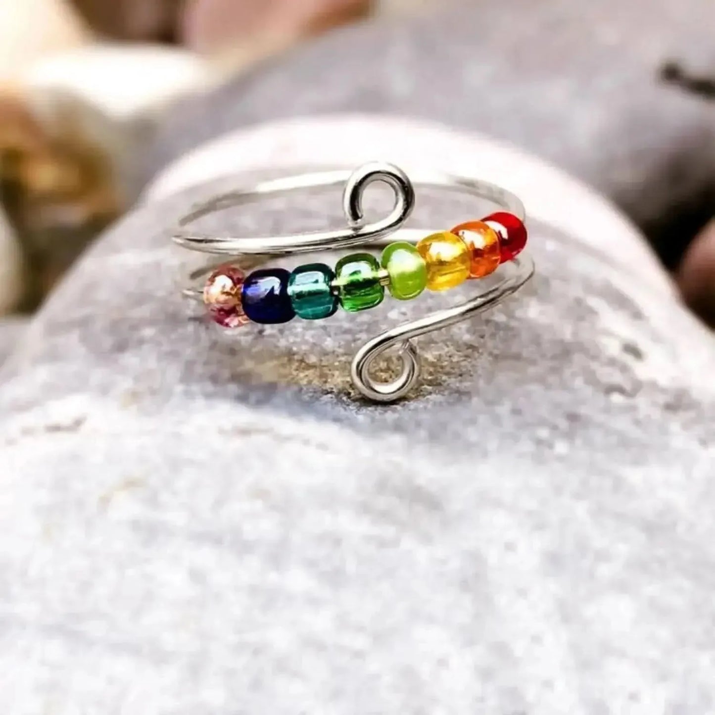 925 Sterling Silver Bead Wrap Ring - Bad Moms Club