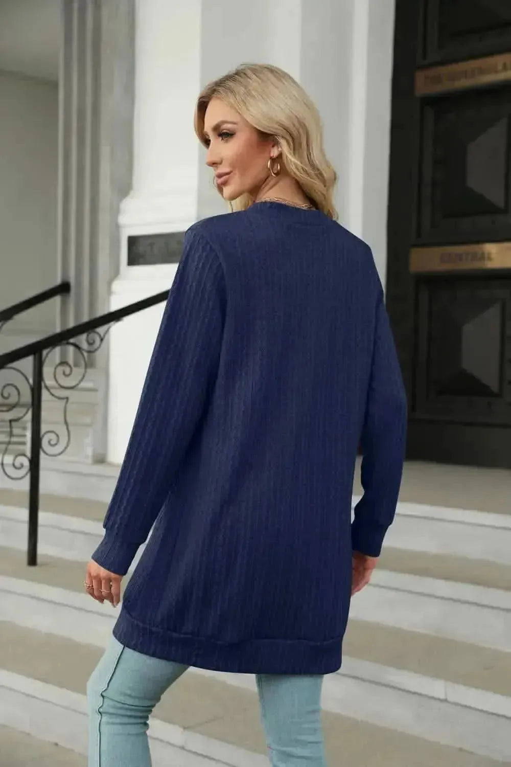 Button Down Longline Cardigan with Pockets - Bad Moms Club
