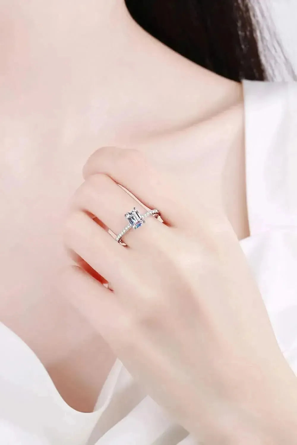 925 Sterling Silver Ring with Moissanite - Bad Moms Club