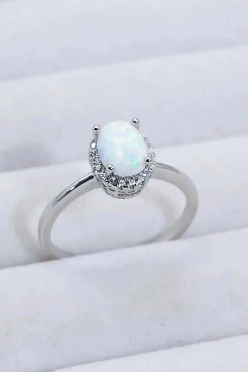925 Sterling Silver 4-Prong Opal Ring - Bad Moms Club