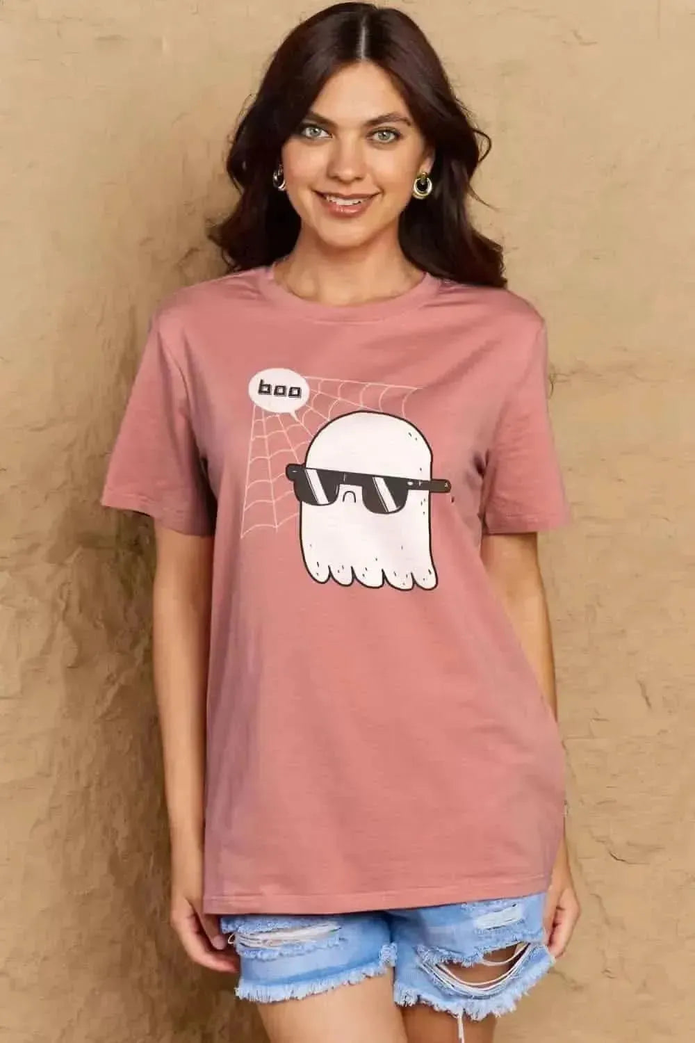 Simply Love Full Size BOO Graphic Cotton T-Shirt - Bad Moms Club