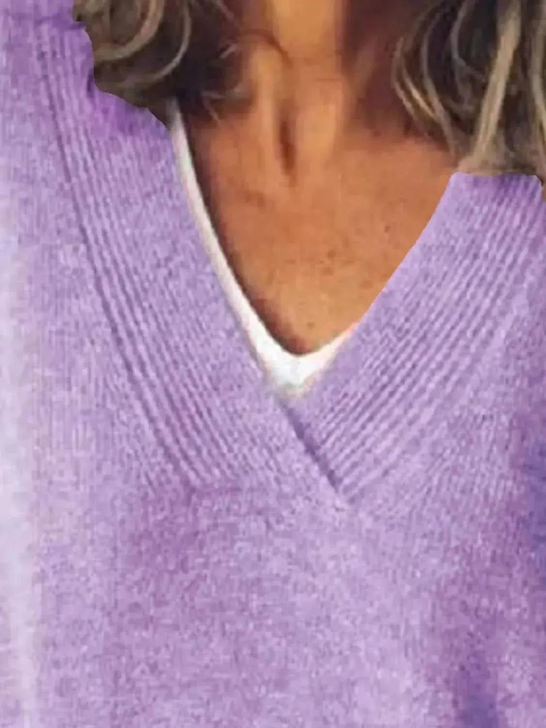 V-Neck Dropped Shoulder Sweater - Bad Moms Club