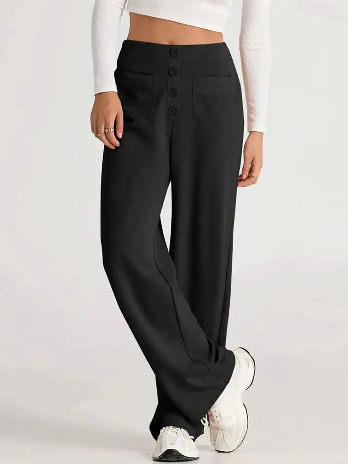 High Waist Wide Leg Pants - Bad Moms Club