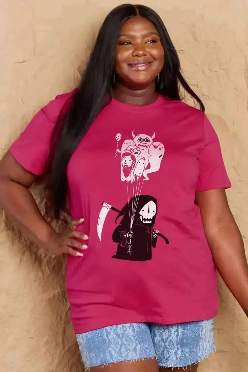 Simply Love Full Size Death Graphic T-Shirt - Bad Moms Club