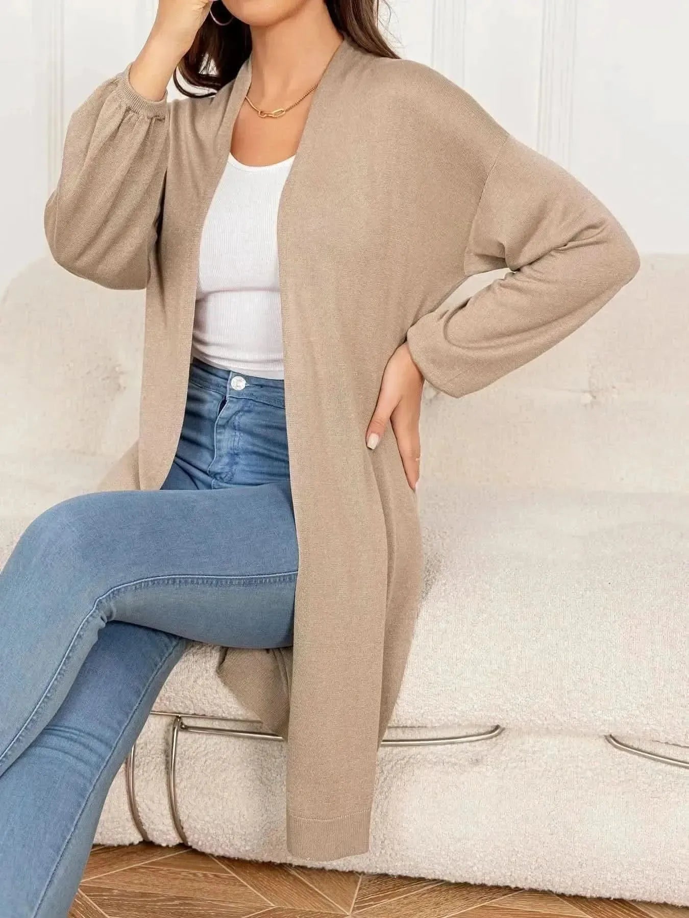 Button Down Slit Longline Cardigan - Bad Moms Club