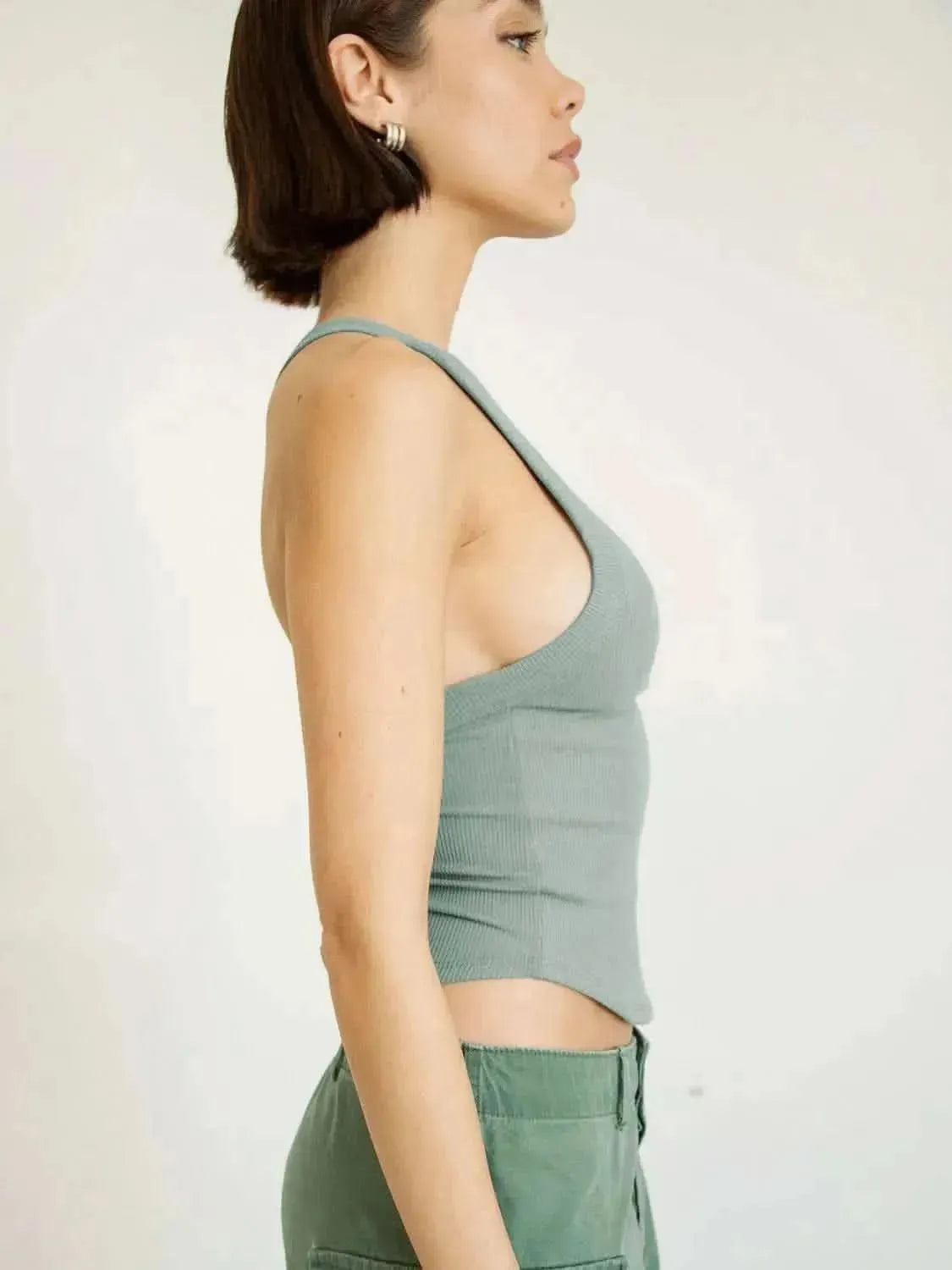 Halter Neck Ribbed Cropped Top - Bad Moms Club