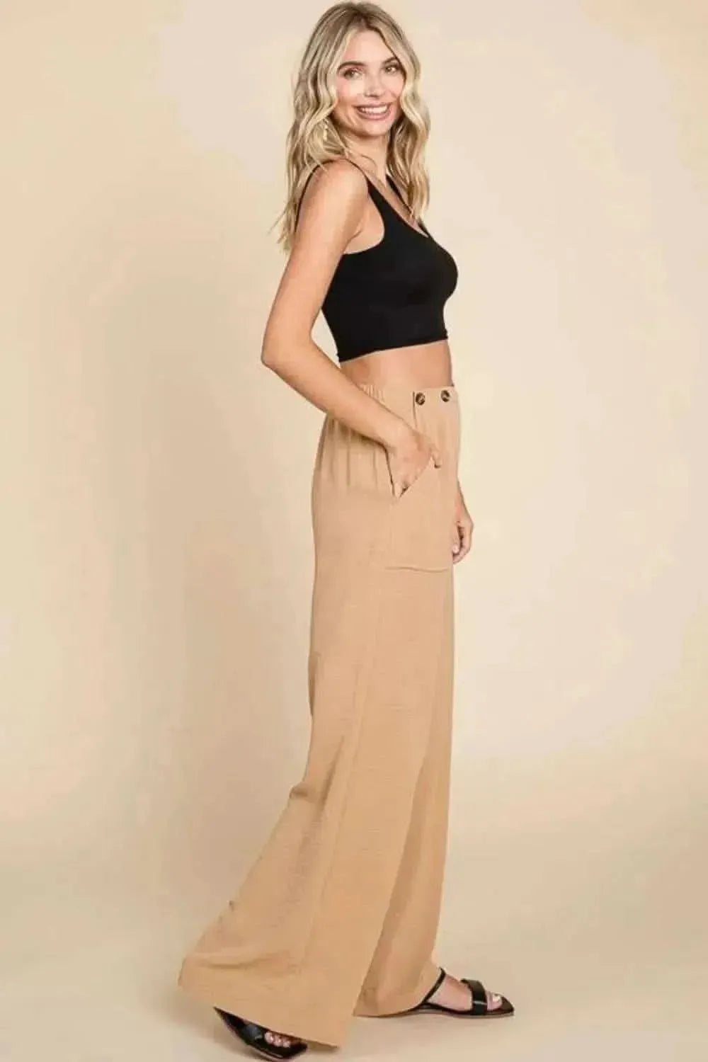 Culture Code Full Size High Waist Wide Leg Cargo Pants - Bad Moms Club