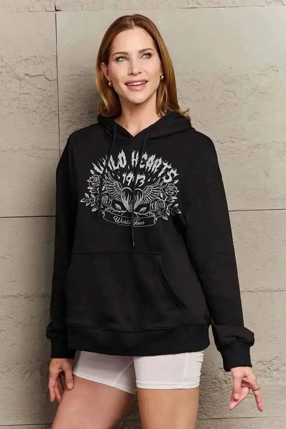 Simply Love Simply Love Full Size WILD HEARTS 1993 WORLD TOUR Graphic Hoodie - Bad Moms Club