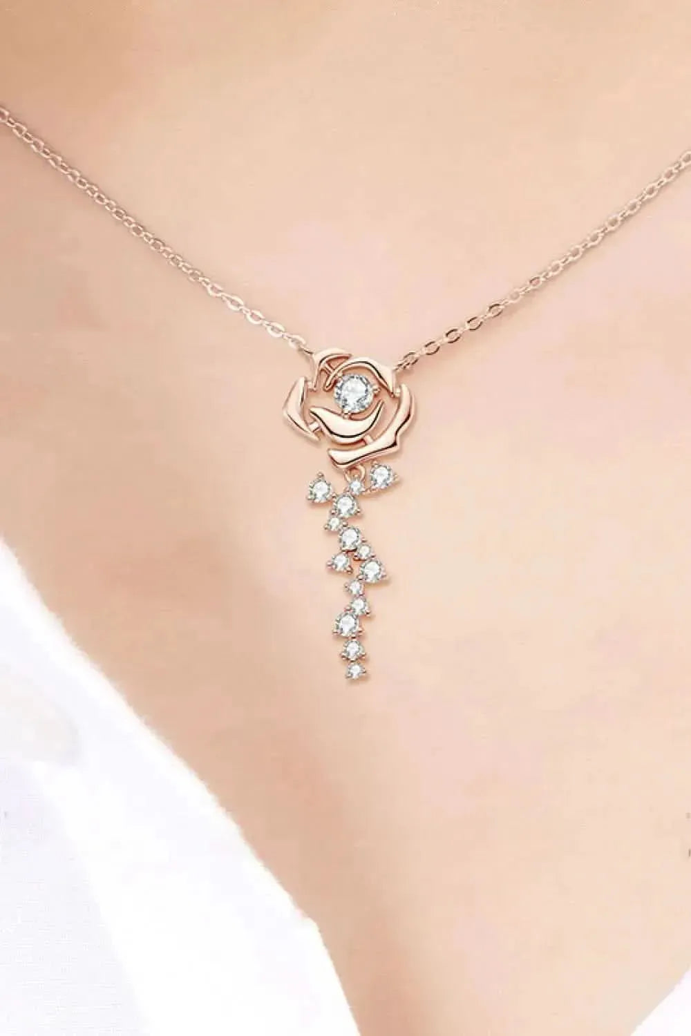 925 Sterling Silver 18K Rose Gold-Plated Pendant Necklace - Bad Moms Club