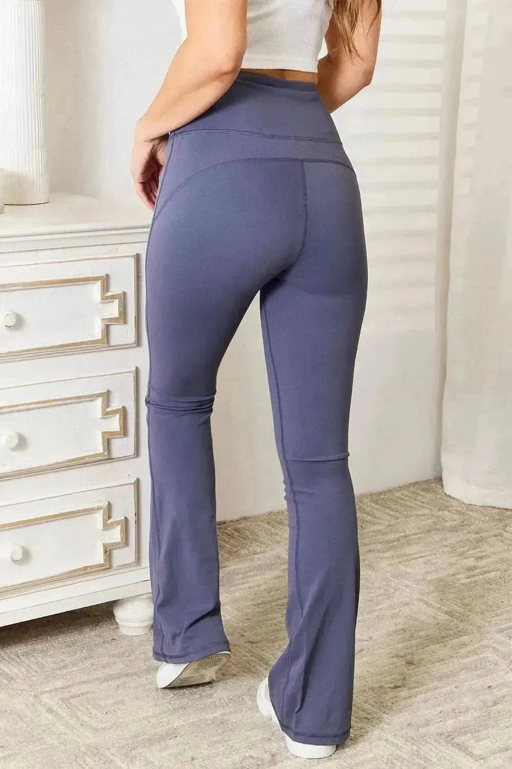 Basic Bae Wide Waistband Bootcut Sports Pants - Bad Moms Club