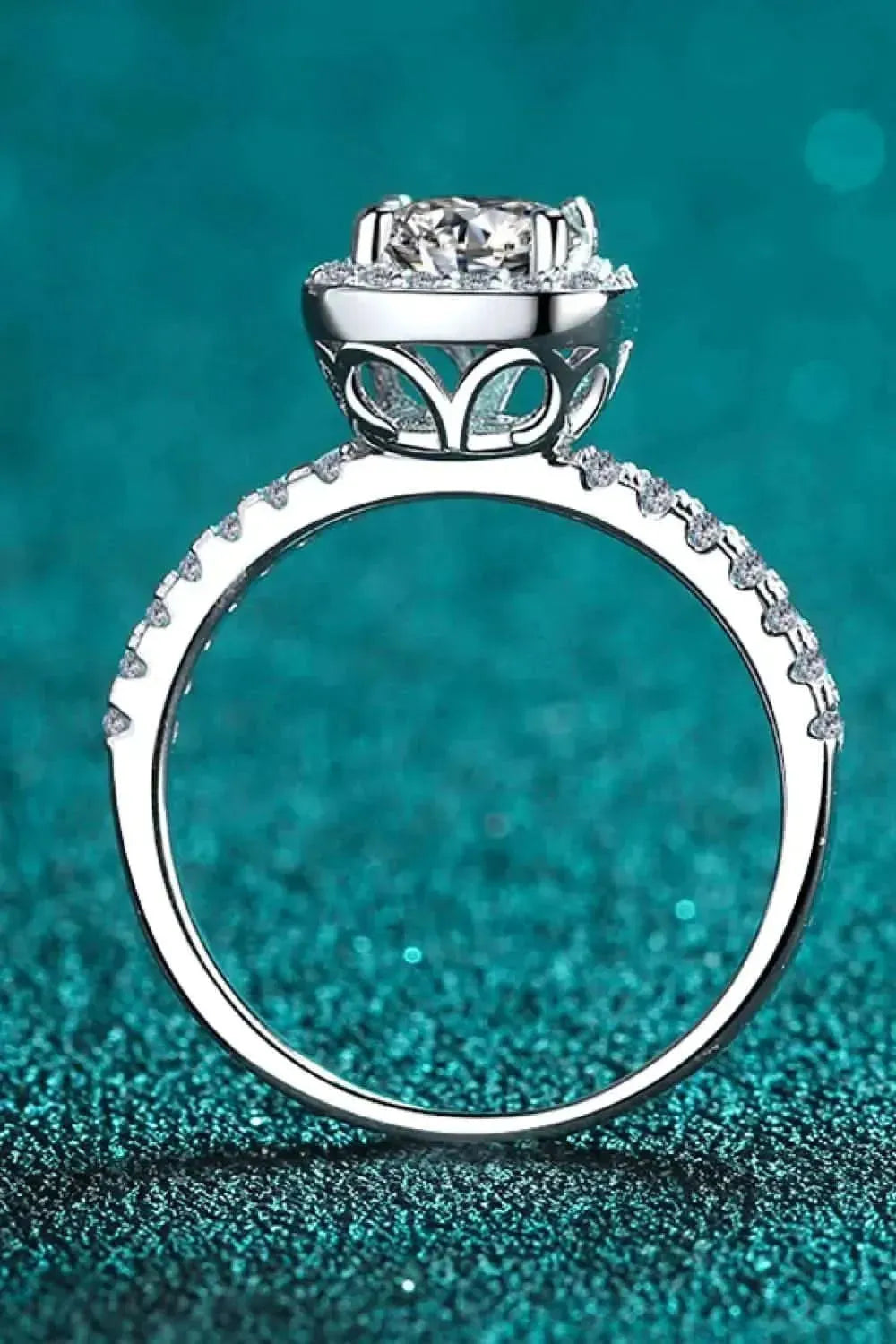 2 Carat Moissanite Square Halo Ring - Bad Moms Club