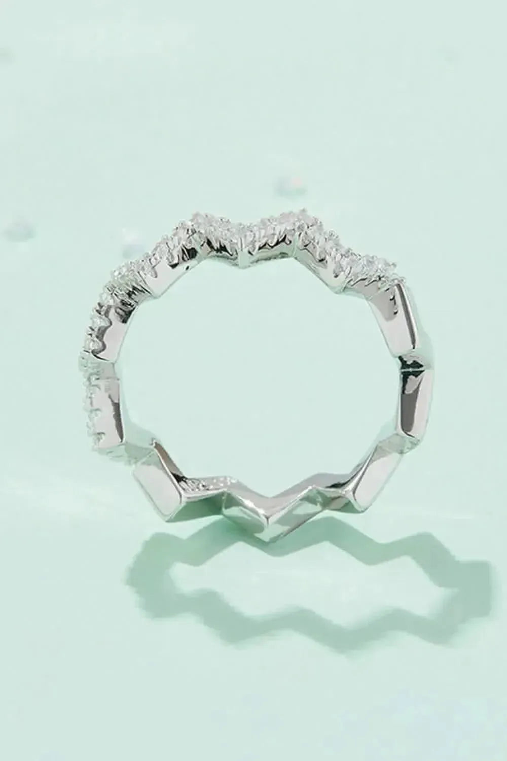 Moissanite Wavy Band Ring - Bad Moms Club