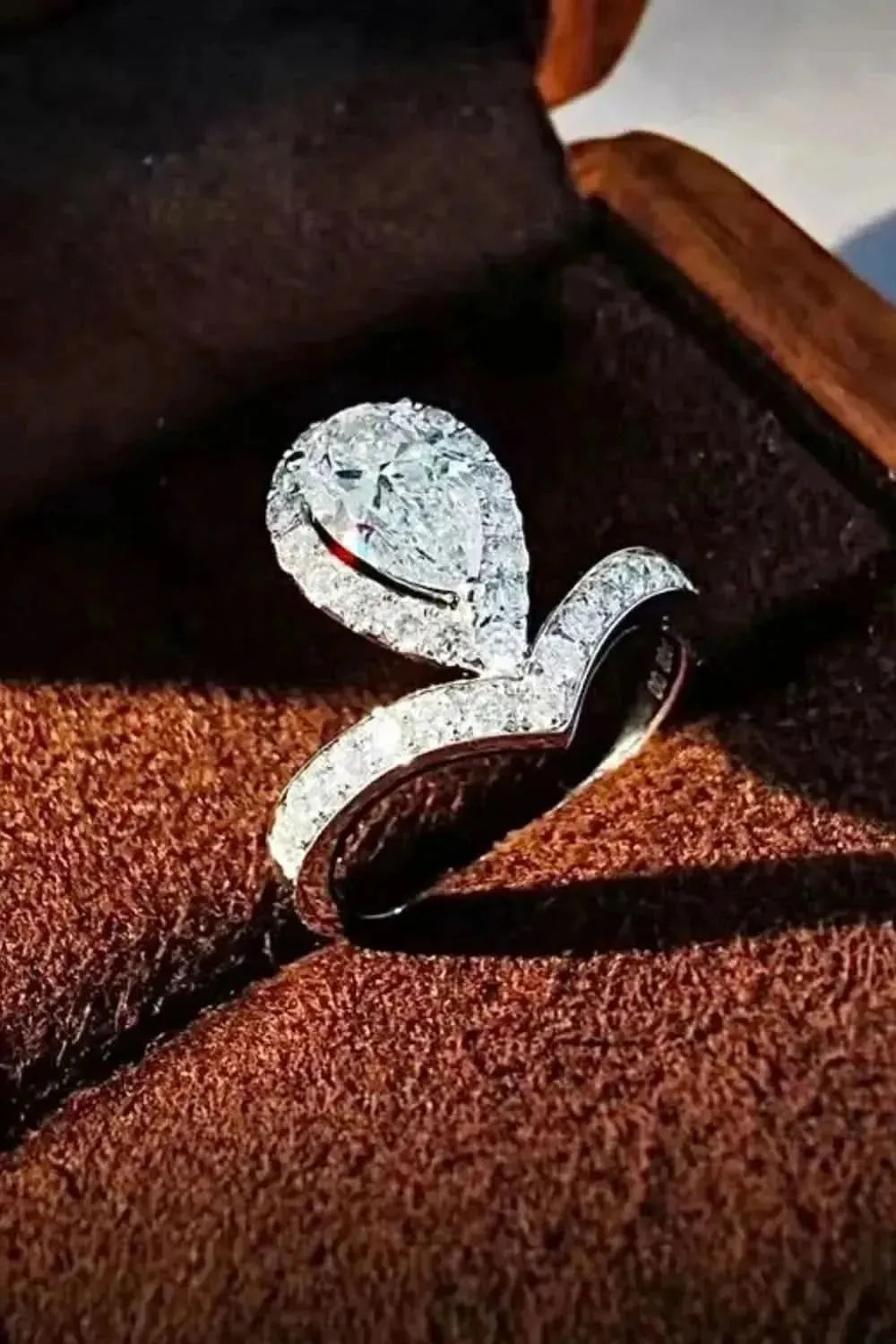 2 Carat Moissanite Teardrop Ring - Bad Moms Club