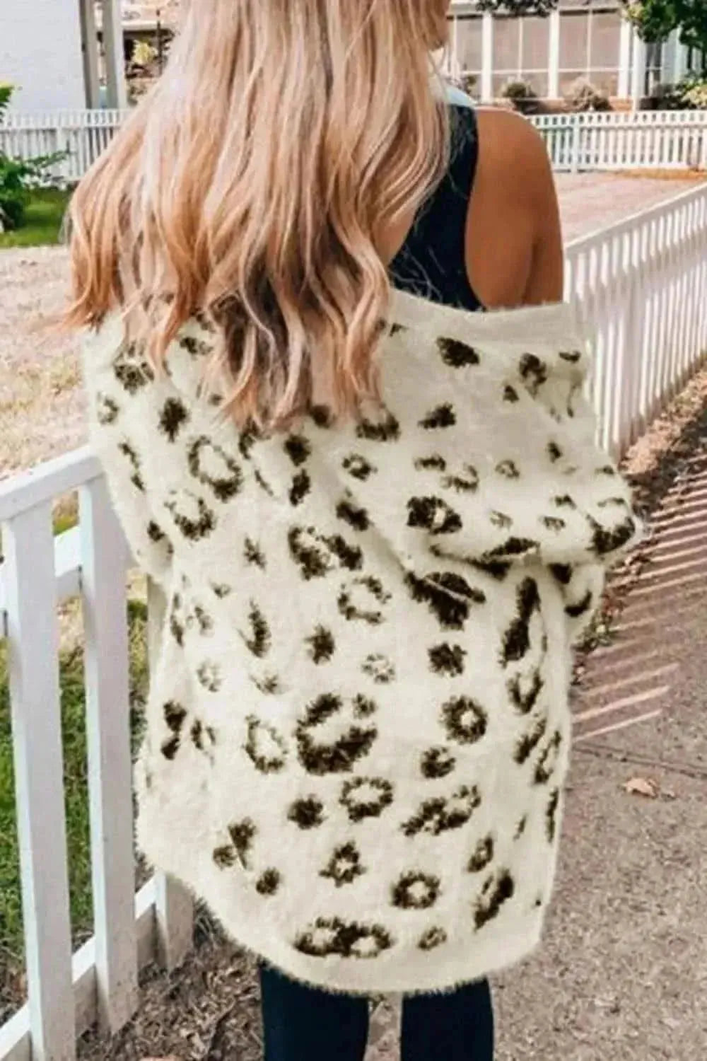 Leopard Open Front Cardigan with Pockets - Bad Moms Club