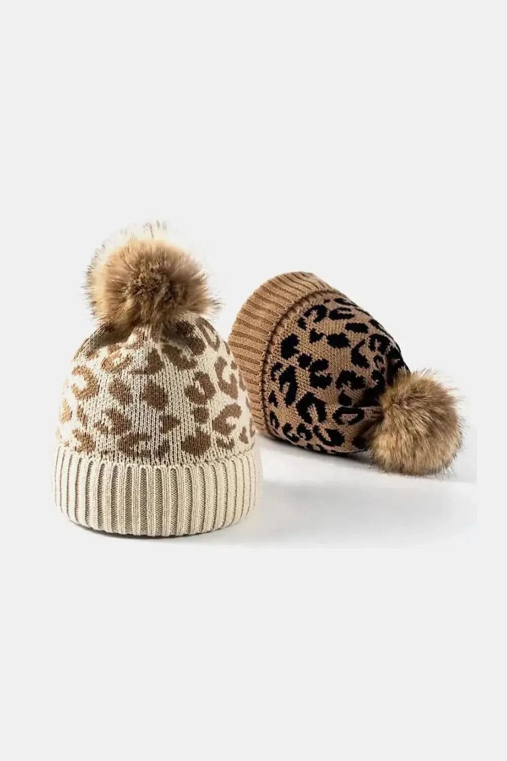 Leopard Pom-Pom Cuffed Beanie - Bad Moms Club