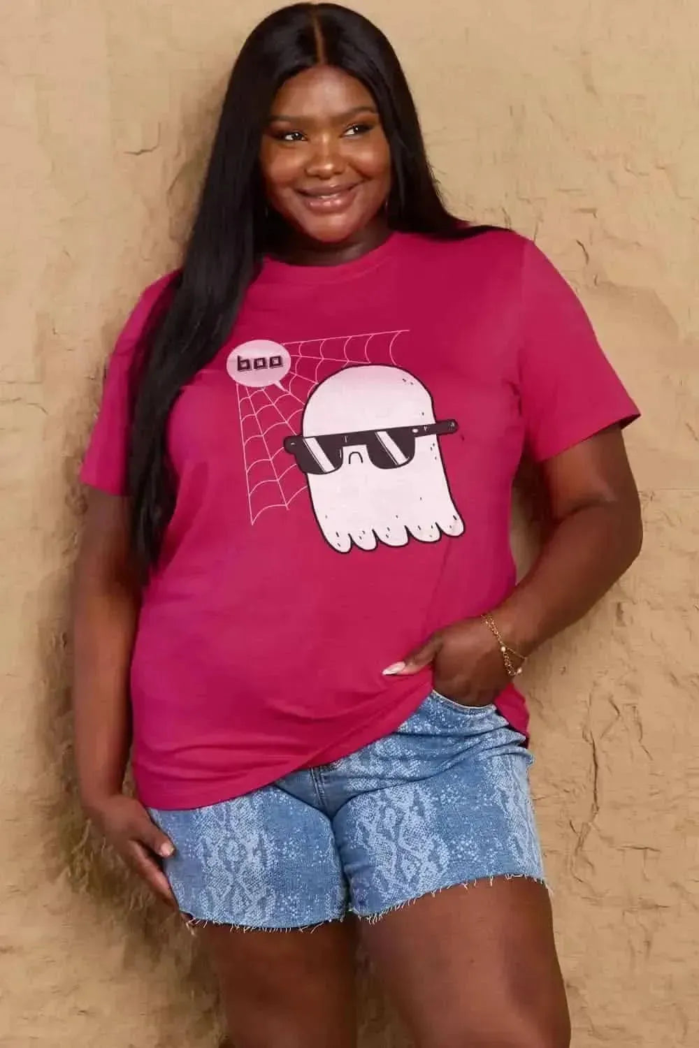 Simply Love Full Size BOO Graphic Cotton T-Shirt - Bad Moms Club