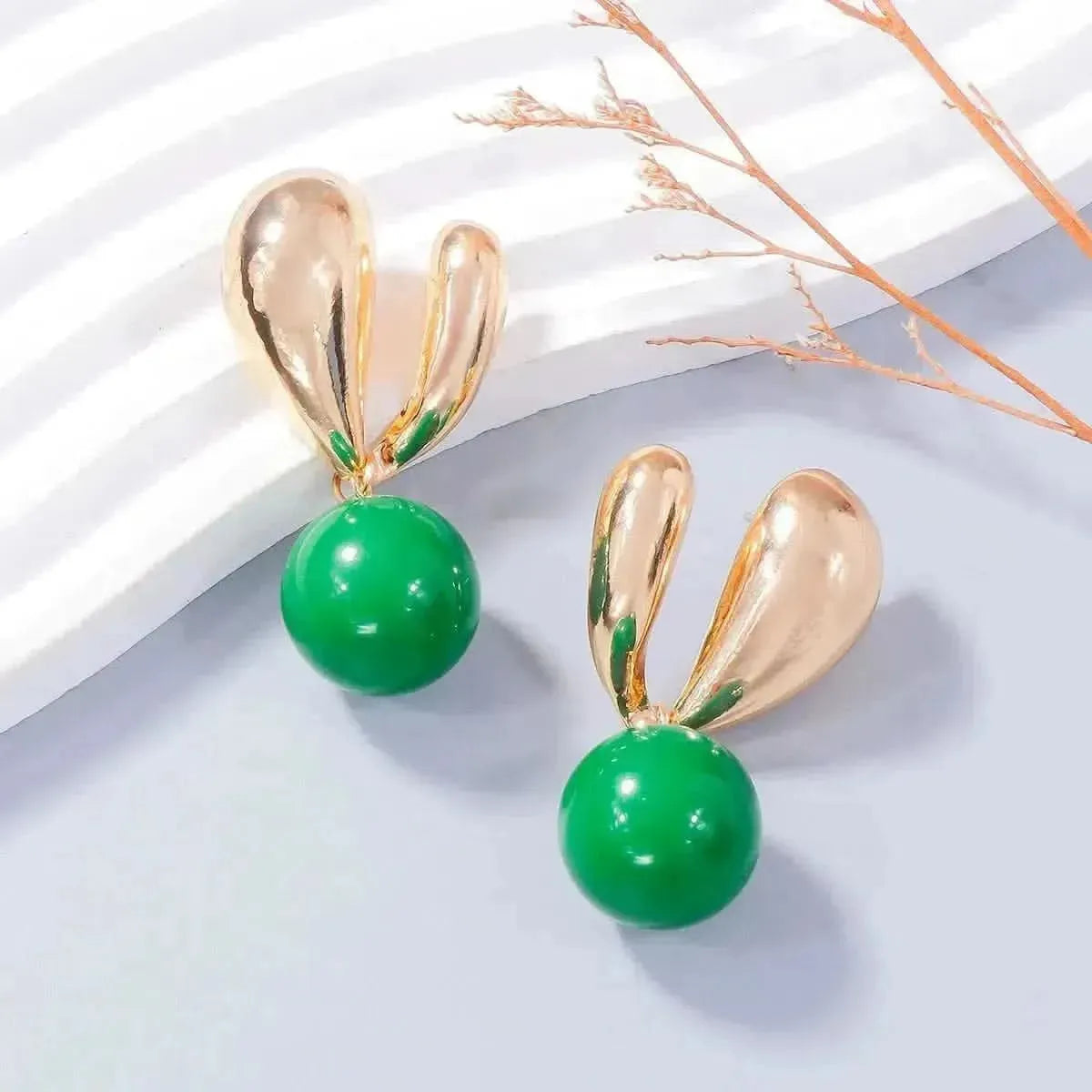 Alloy Drip Oil Bunny Earrings - Bad Moms Club