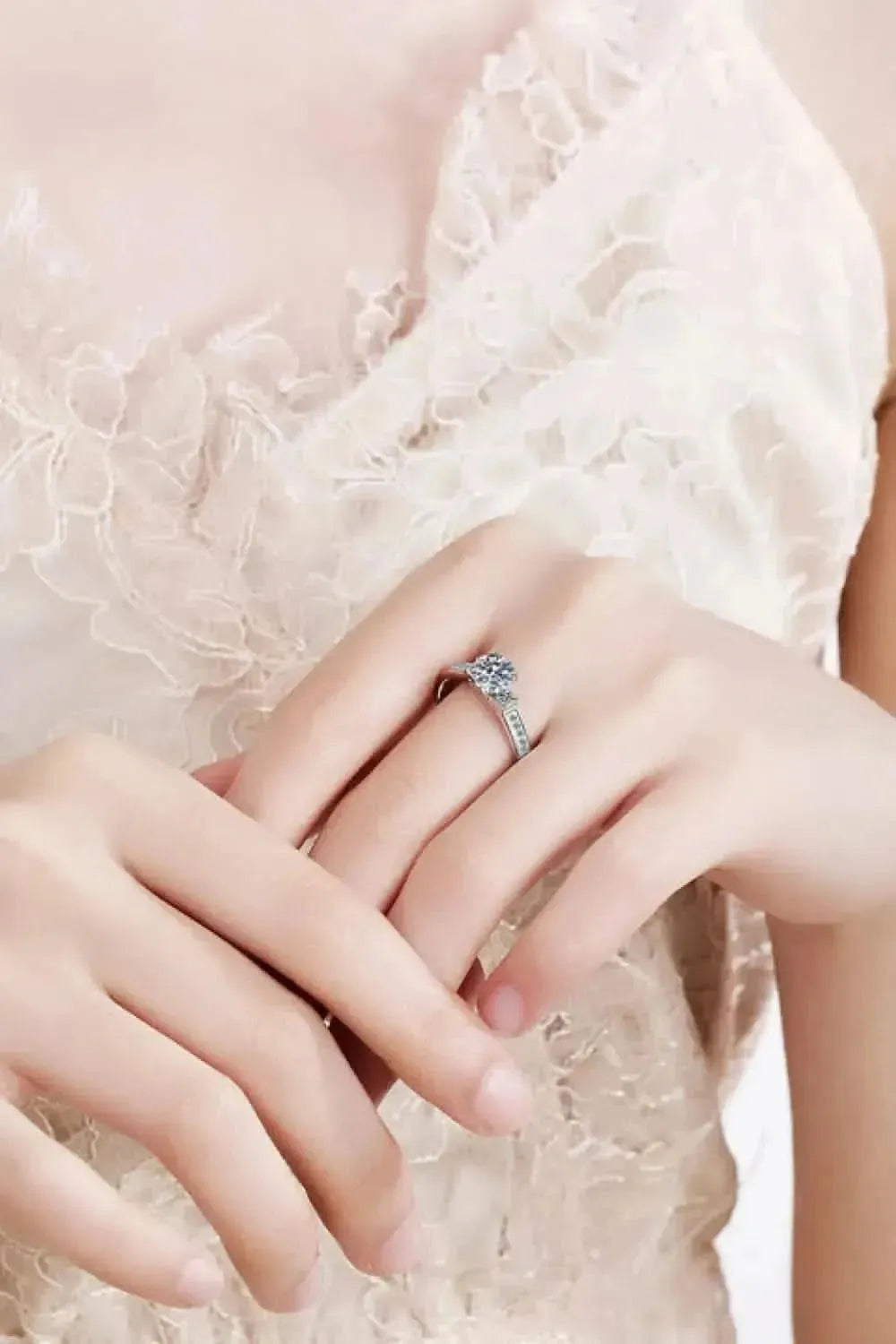 Lucky Charm Moissanite Rhodium-Plated Ring - Bad Moms Club