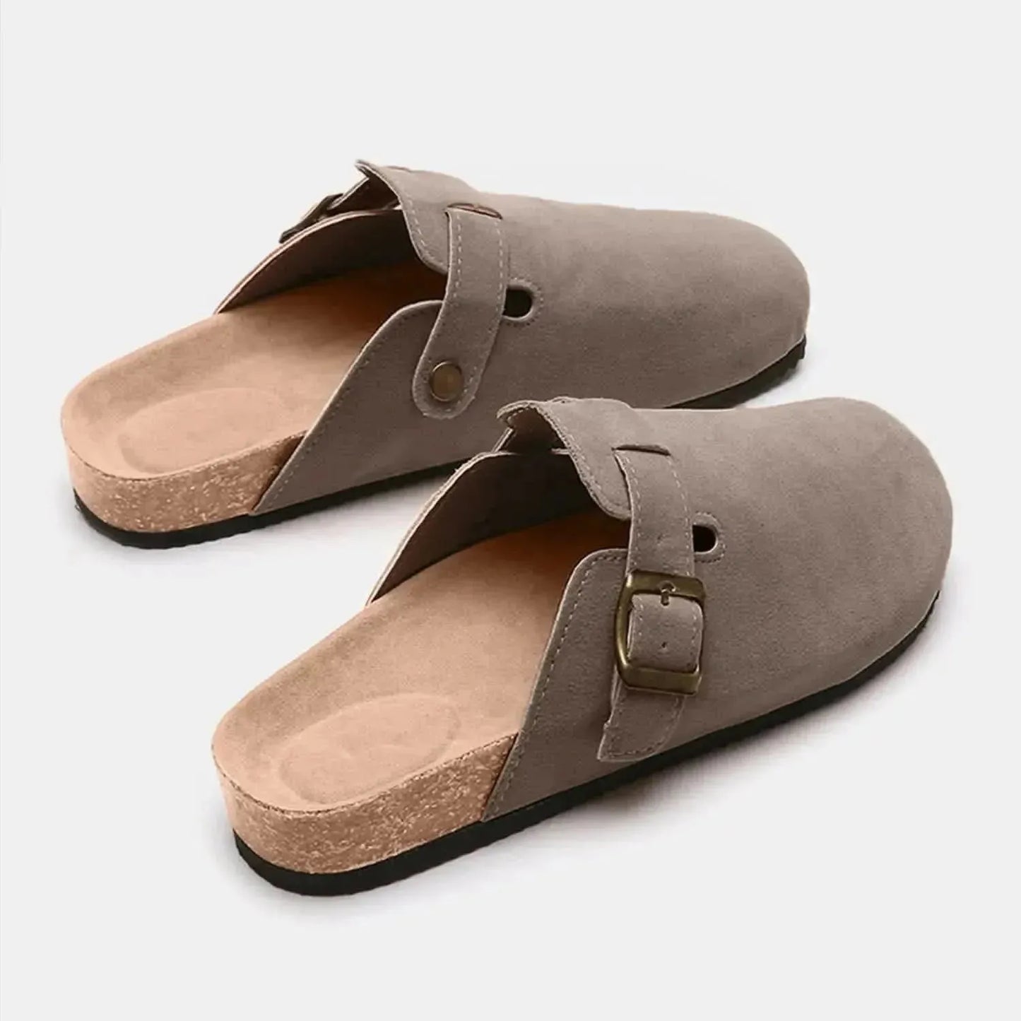 Suede Closed Toe Buckle Slide - Bad Moms Club