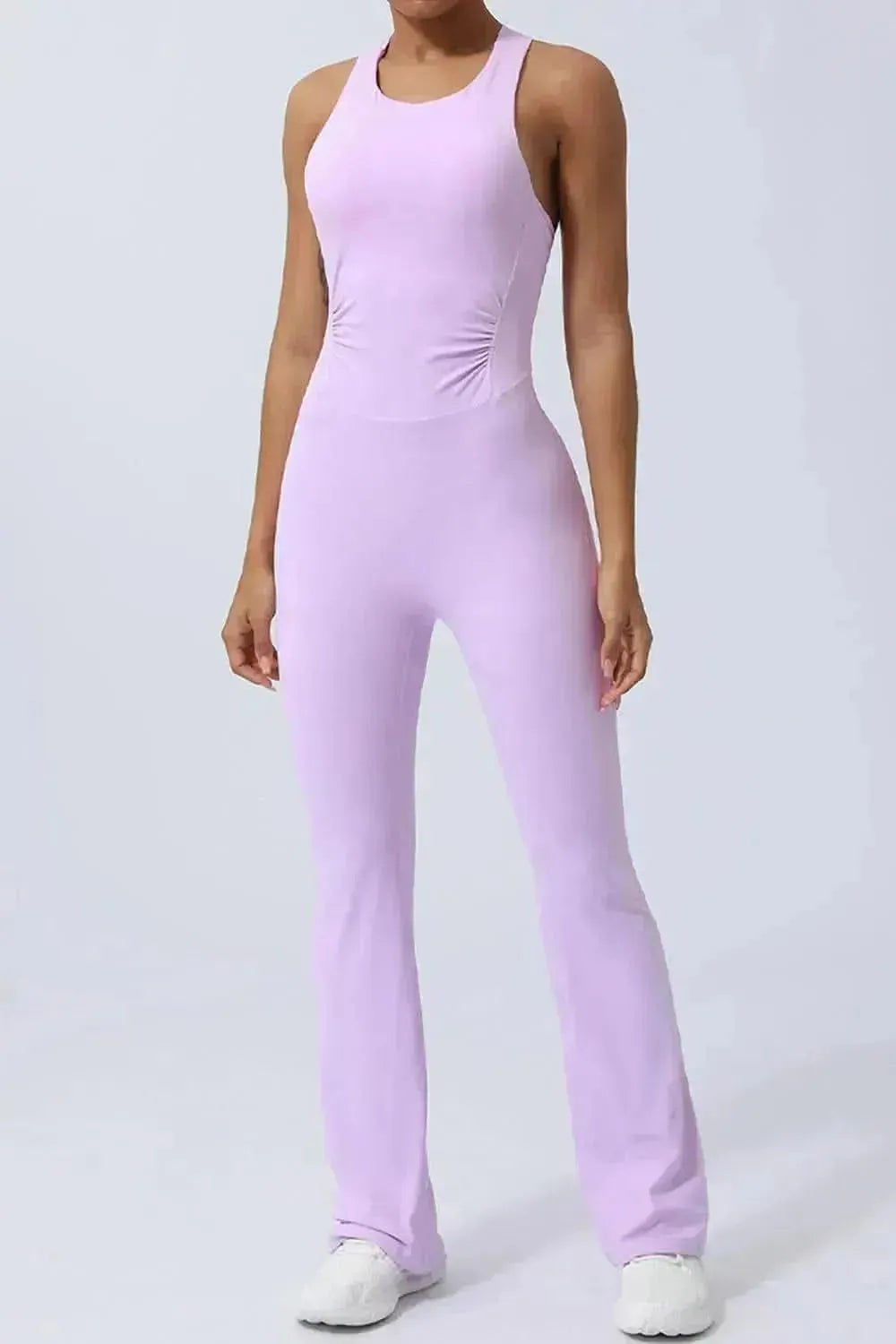 Crisscross Wide Strap Sleeveless Jumpsuit - Bad Moms Club
