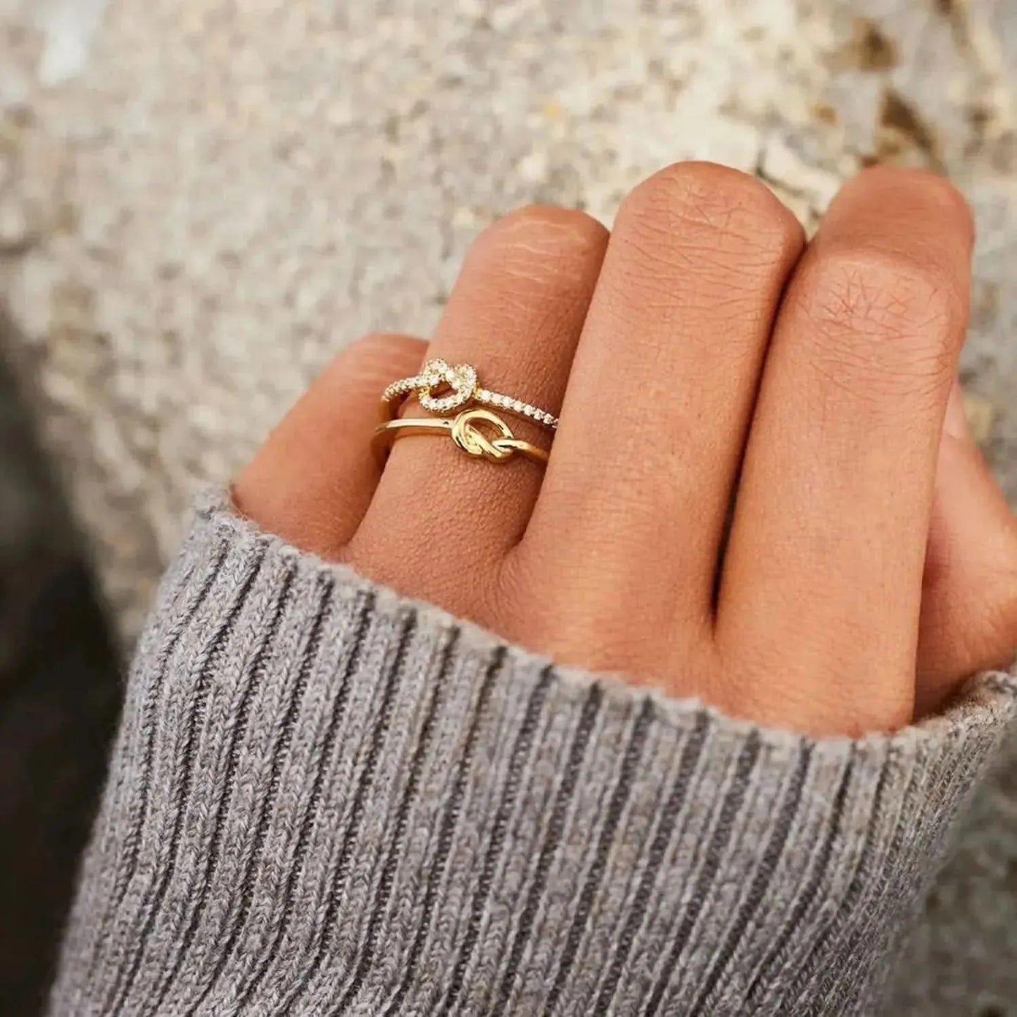 925 Sterling Silver Double-Layered Knot Ring - Bad Moms Club
