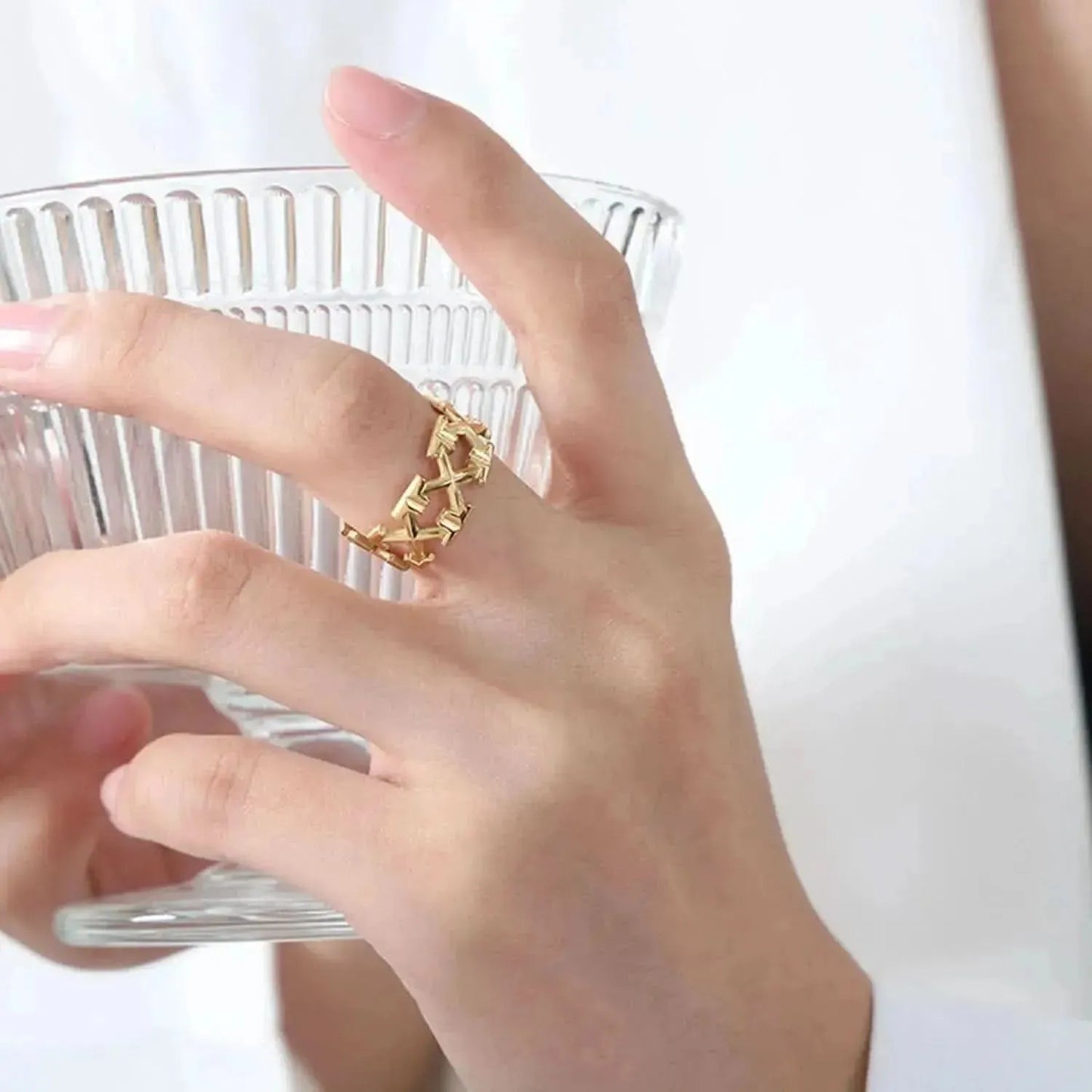 18K Gold-Plated Irregular Open Ring - Bad Moms Club