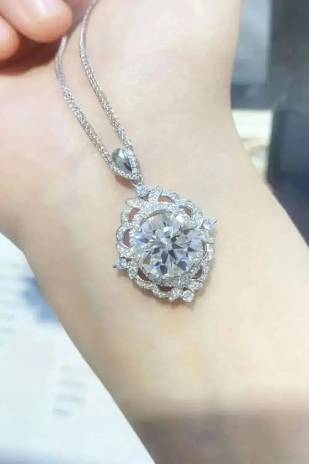 5 Carat Moissanite 925 Sterling Silver Necklace - Bad Moms Club