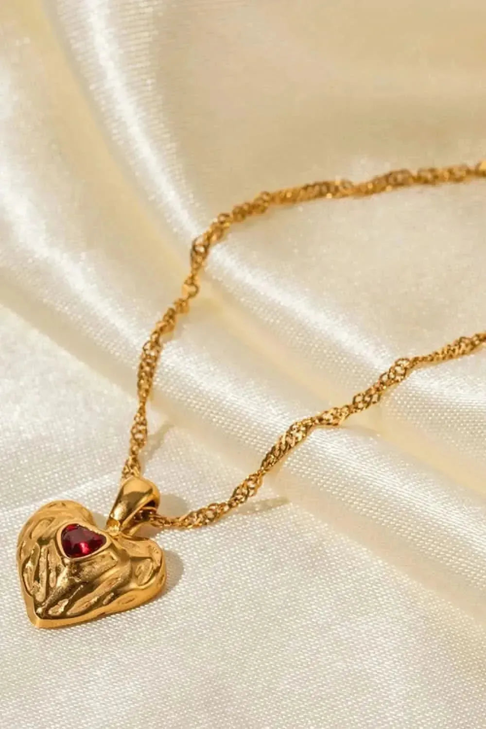 Heart Pendant Stainless Steel Necklace - Bad Moms Club