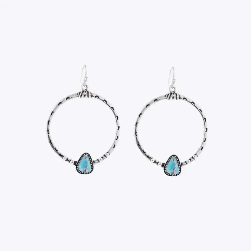 Artificial Turquoise Drop Earrings - Bad Moms Club