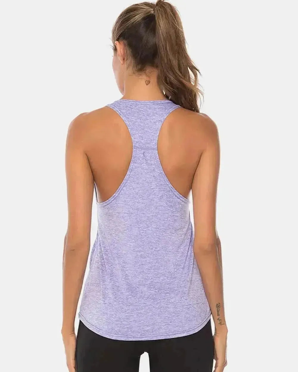 Full Size Scoop Neck Wide Strap Active Tank - Bad Moms Club