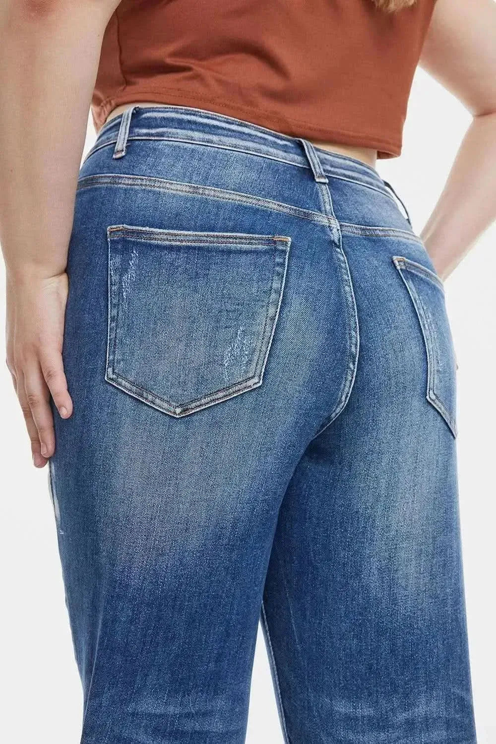 BAYEAS Full Size High Waist Distressed Paint Splatter Pattern Jeans - Bad Moms Club