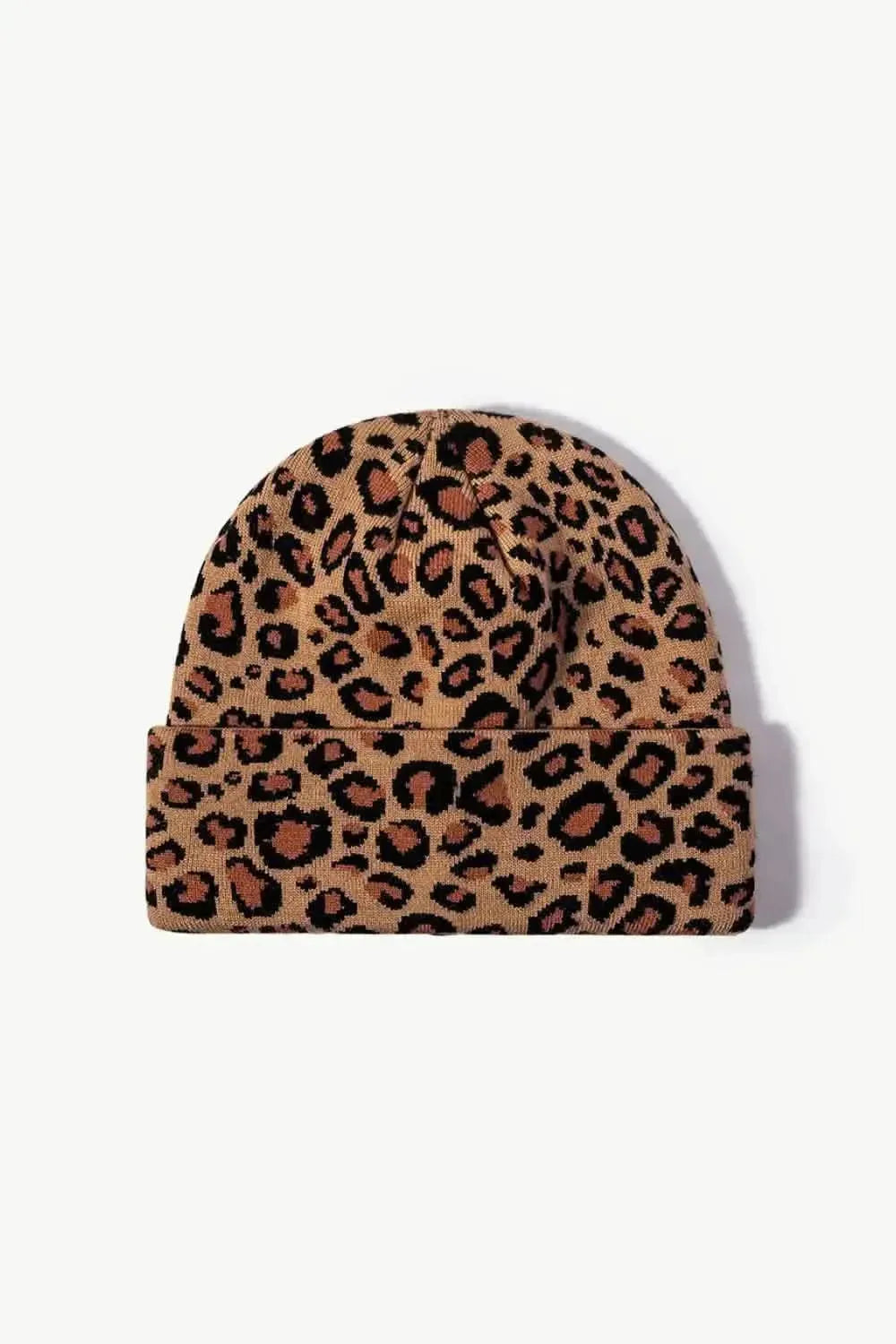 Leopard Pattern Cuffed Beanie - Bad Moms Club