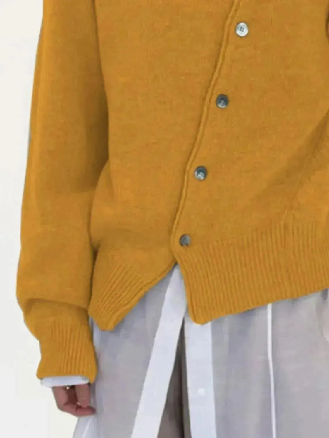 Dropped Shoulder Buttoned Cardigan - Bad Moms Club