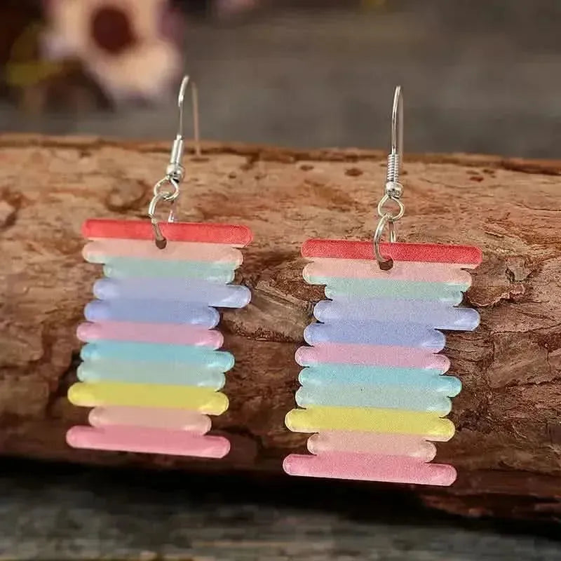 Acrylic Rainbow Dangle Earrings - Bad Moms Club