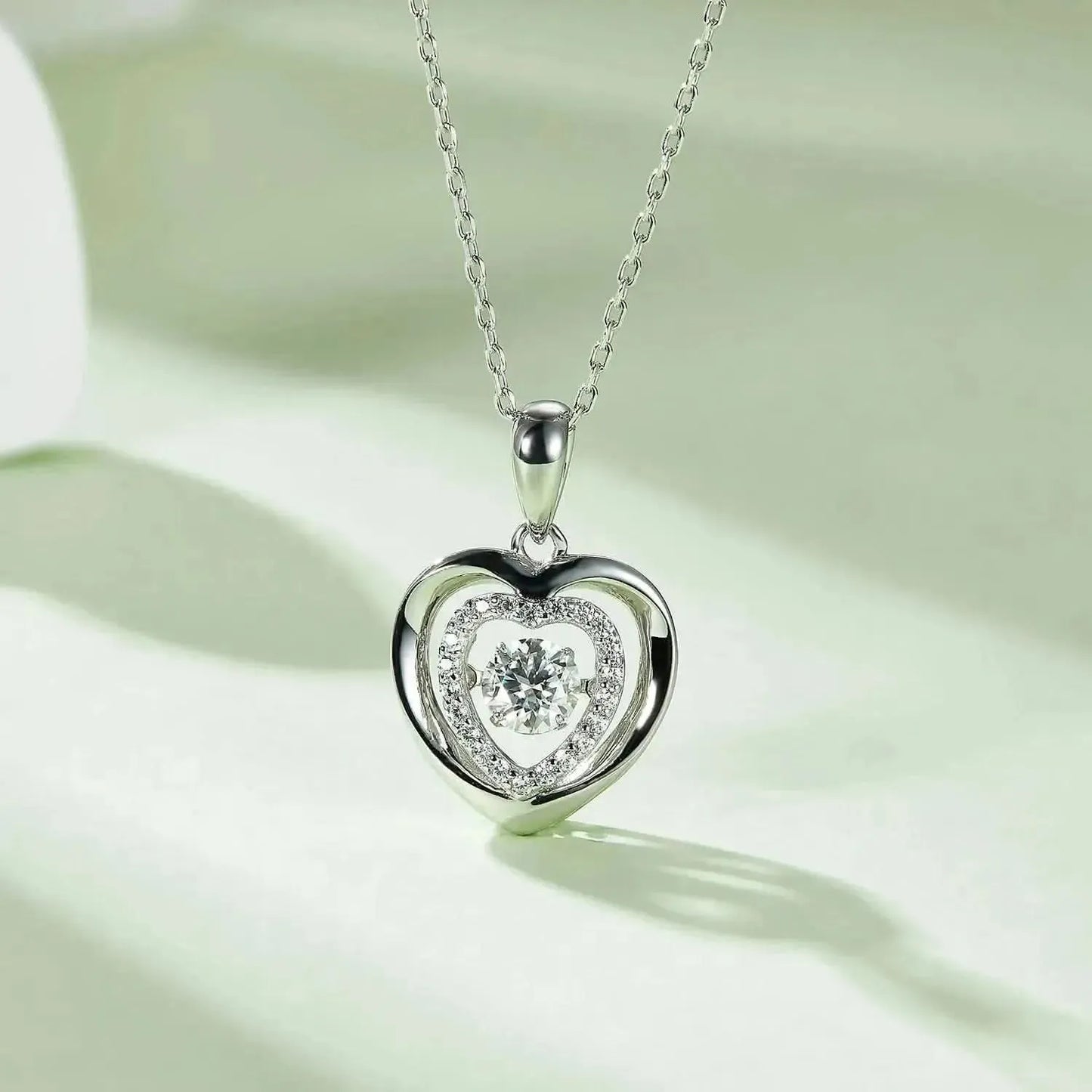 Moissanite 925 Sterling Silver Heart Necklace - Bad Moms Club