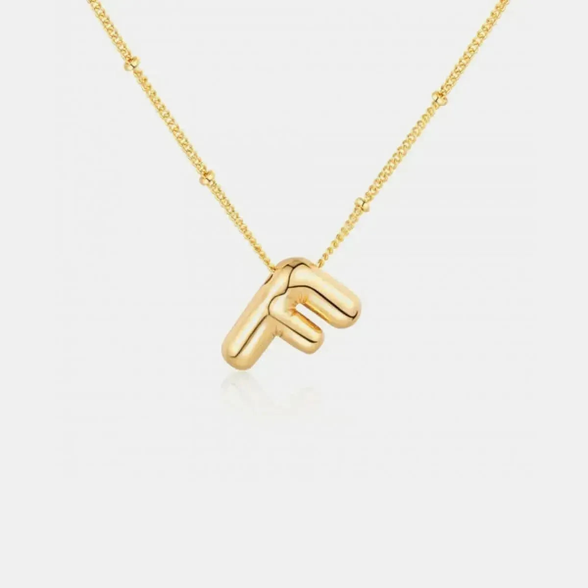 Gold-Plated Bubble Initial Necklace - Bad Moms Club