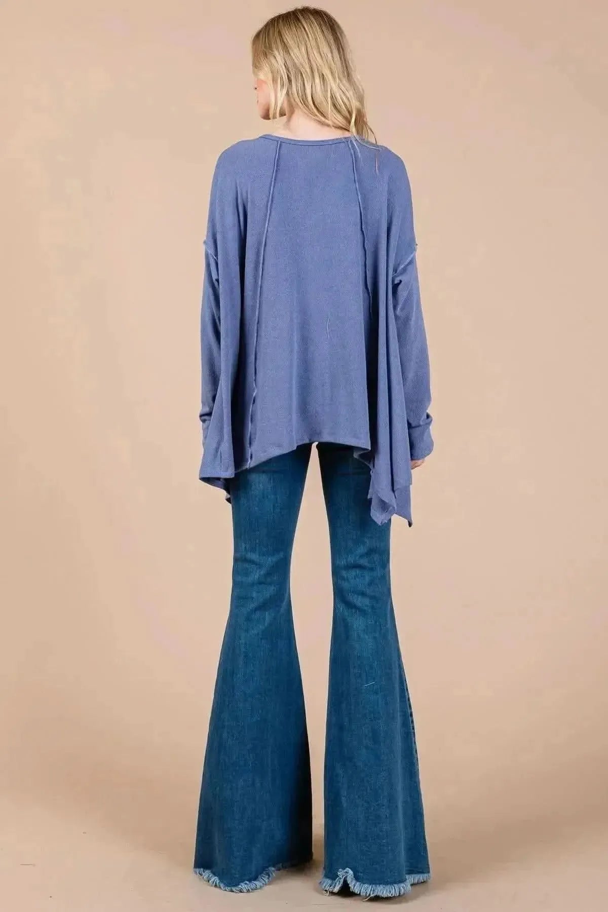 Ces Femme Asymmetrical Long Sleeve top - Bad Moms Club