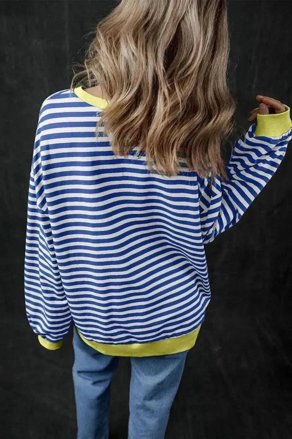 Pumpkin Striped Long Sleeve Sweatshirt - Bad Moms Club