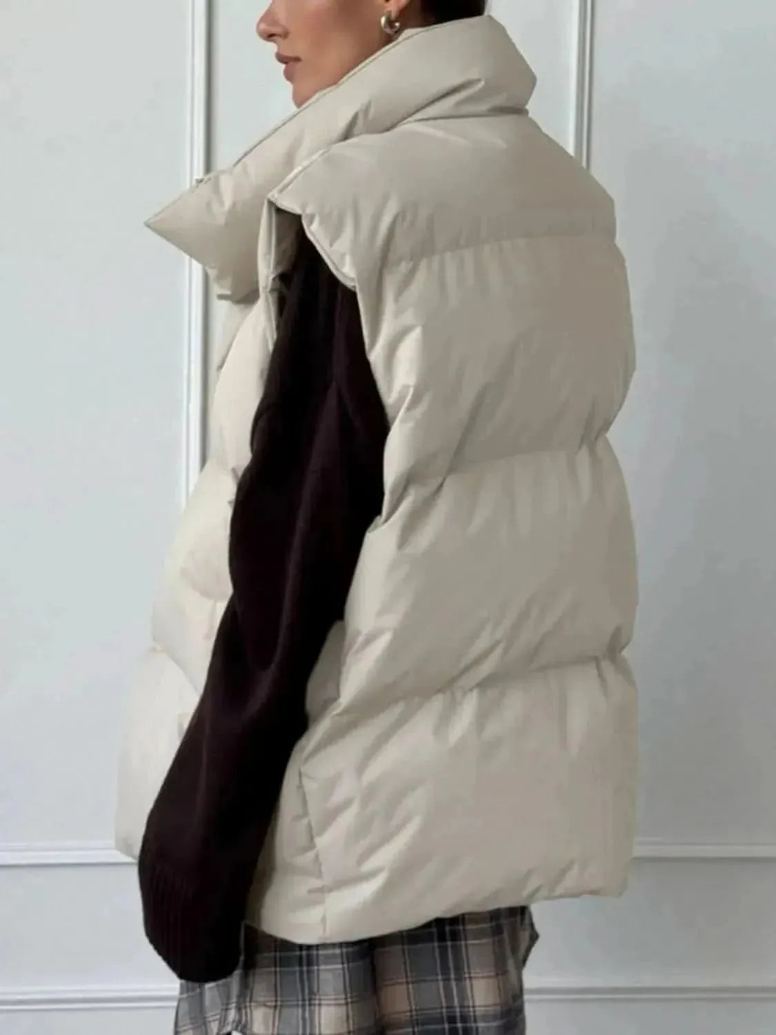 Zip Up Turtleneck Vest Coat - Bad Moms Club