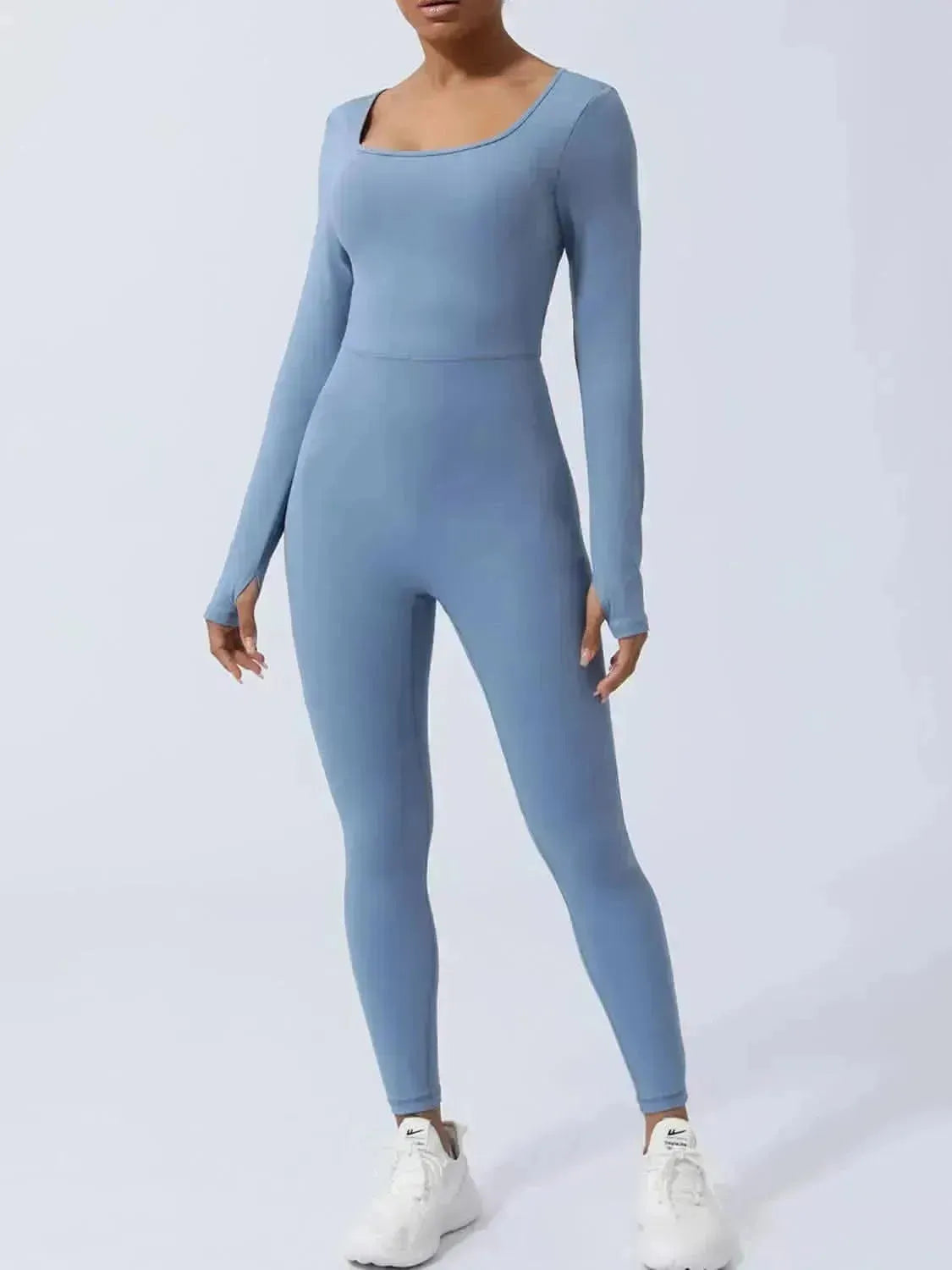 Twisted Backless Long Sleeve Jumpsuit - Bad Moms Club