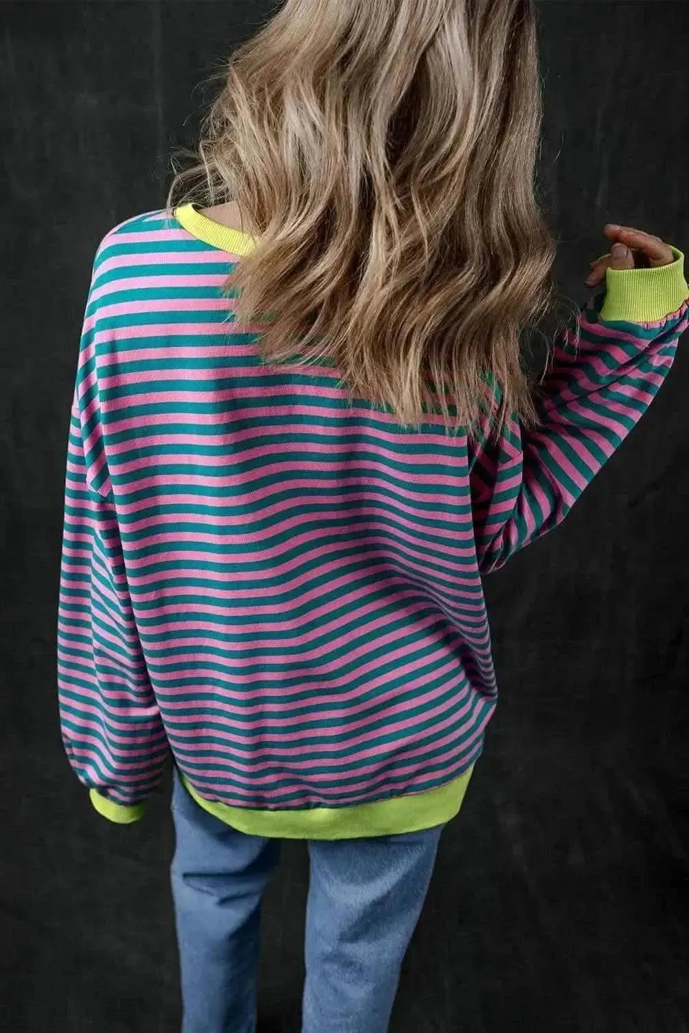 Pumpkin Striped Long Sleeve Sweatshirt - Bad Moms Club