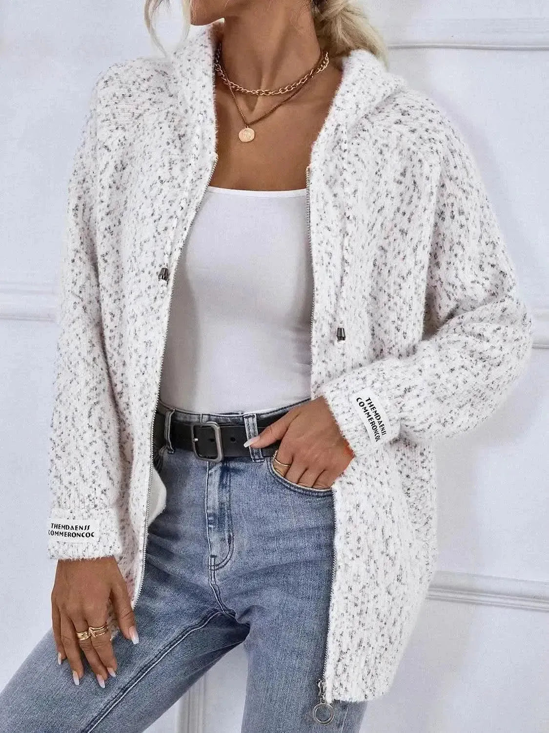 Zip-Up Hooded Sweater - Bad Moms Club