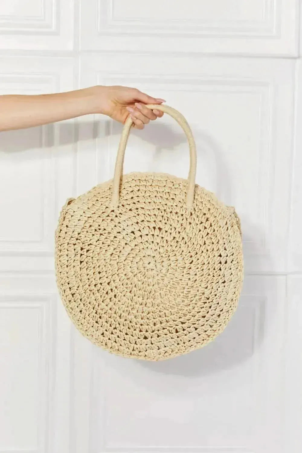 Justin Taylor Beach Date Straw Rattan Handbag in Ivory - Bad Moms Club