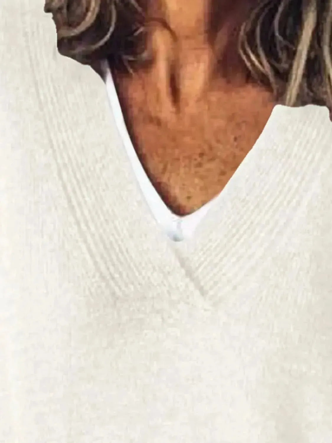 V-Neck Dropped Shoulder Sweater - Bad Moms Club