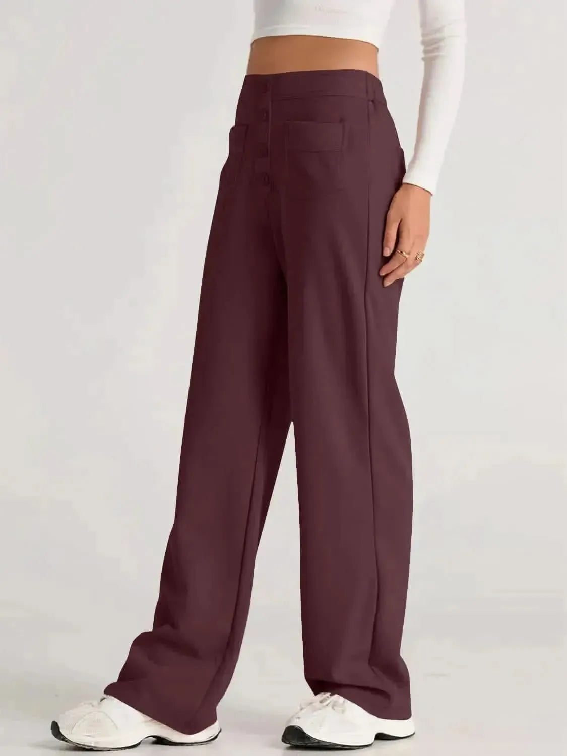 High Waist Wide Leg Pants - Bad Moms Club