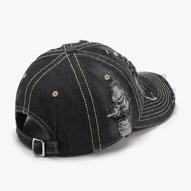 Distressed Adjustable Cotton Baseball Cap - Bad Moms Club